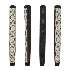 THE GRIP MASTER XOTICS SNAKE SKIN BONE/OSTICH BODY BLACK HYBRID PADDLE PUTTER GRIPS