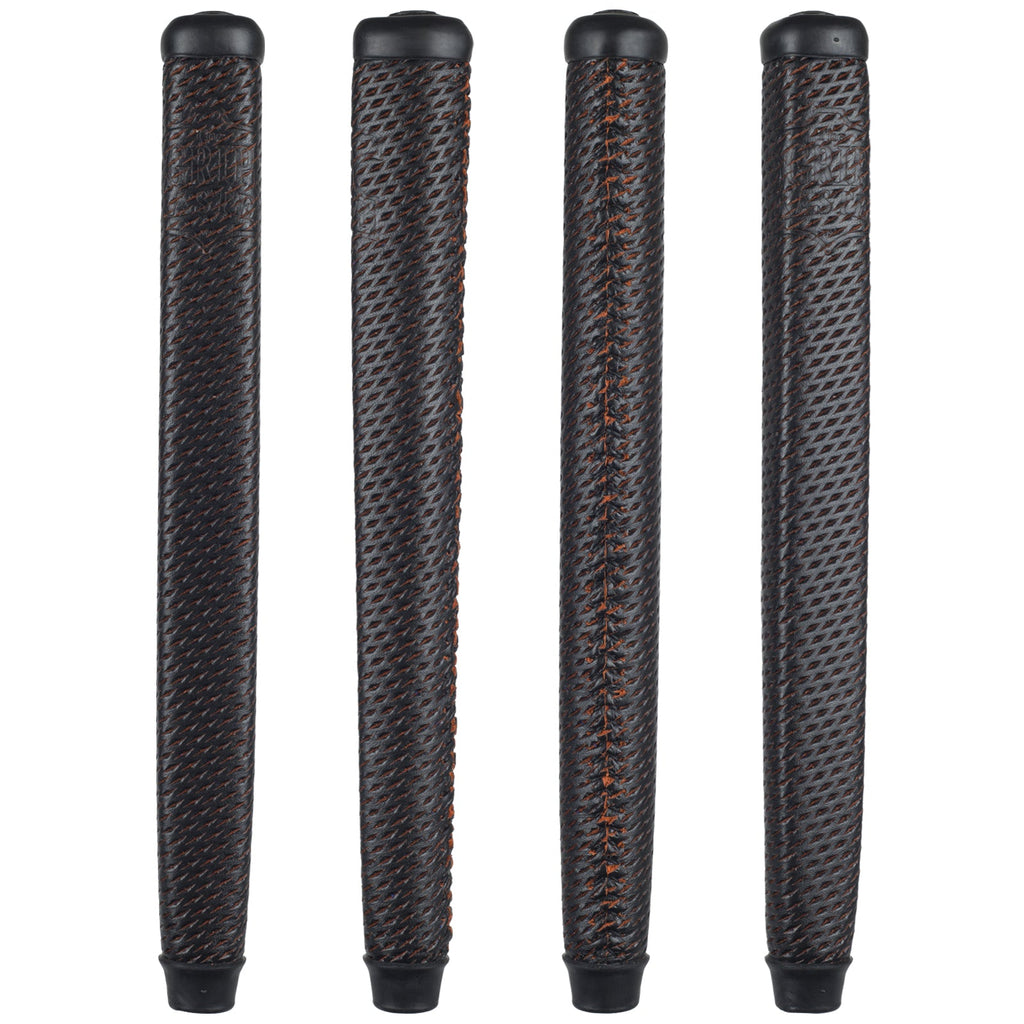 THE GRIP MASTER COWHIDE LACED PUTTER GRIP - COLLECTOR EDITION BLACK RED THATCHED