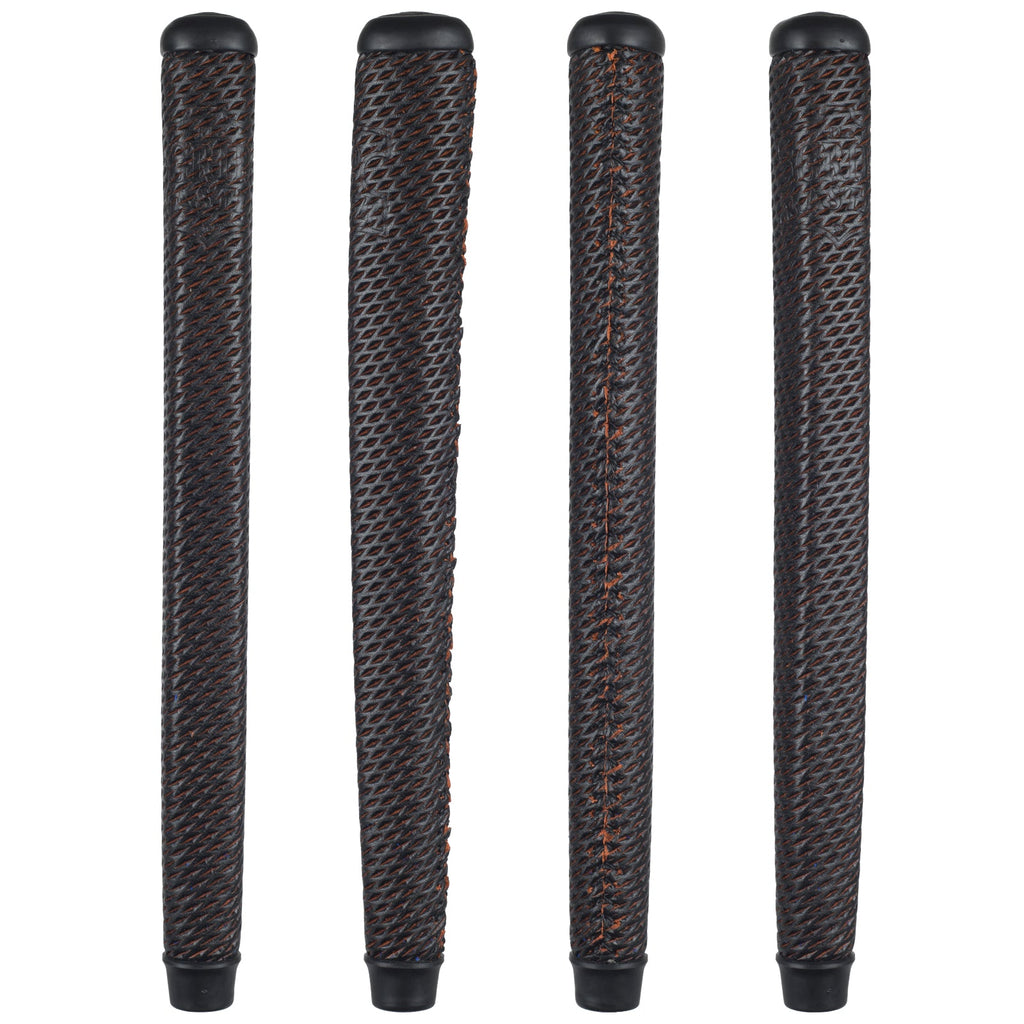 THE GRIP MASTER COWHIDE LACED PUTTER GRIP - COLLECTOR EDITION BLACK RED THATCHED